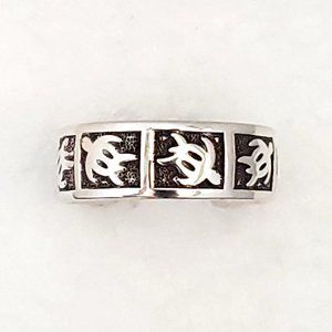 BEAUTIFUL HAWAIIAN HONU TURTLE BAND MADE FROM STERLING SILVER 925 RING SIZE 11